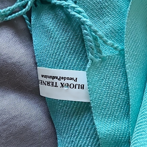 NWOT Pashmina type scarves (set of 2) teal and purple - Picture 4 of 6